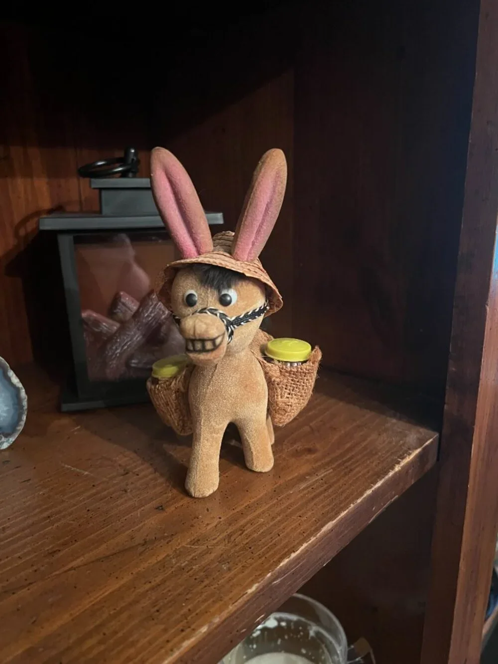 Vintage Flocked Donkey Salt And Pepper Shakers